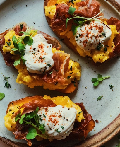 Sweet and savory breakfast toast